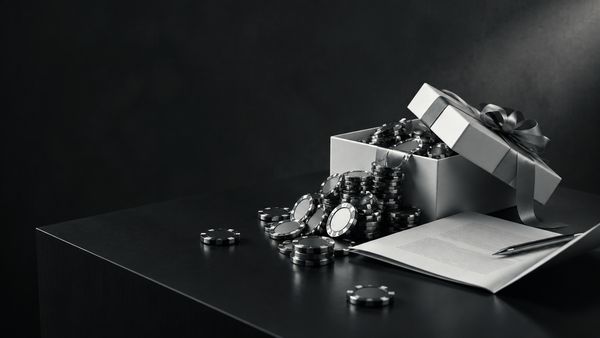 Avoin lahjapaketti, josta valuu hopeakolikoita, kasinobonusten eri tyypit ja arvo